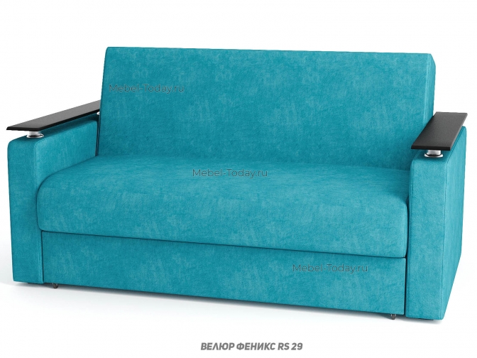 Диван кровать Шарк 140х194 см с деревянными подлокотниками, механизм аккордеон, с ящиком для белья