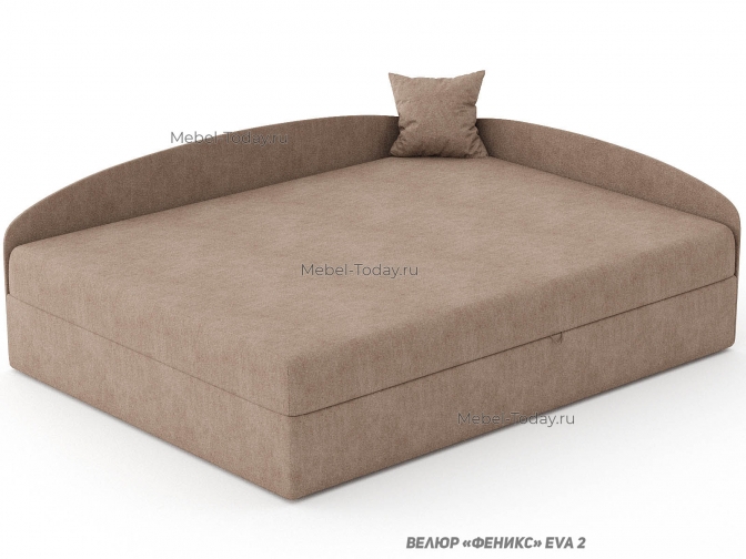 Кровать-тахта двуспальная угловая Кристина Овальная спинка 160 см с подушкой