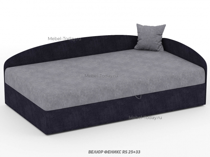 Тахта-кровать Кристина угловая с овальной спинкой, спальное место 120х190 см