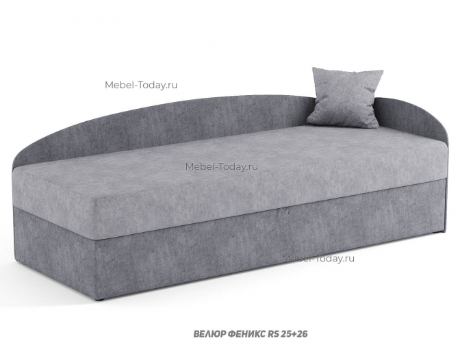 Тахта-кровать малогабаритная Кристина угловая с овальной спинкой, спальное место 70x190 см