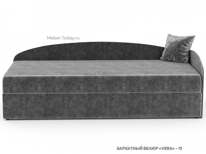 Тахта-кровать Кристина 90 см угловая с овальной спинкой, односпальная, пружинная, ППУ или ортопедическая