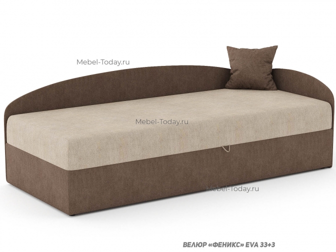 Тахта-кровать малогабаритная Кристина 80 см угловая с овальной спинкой