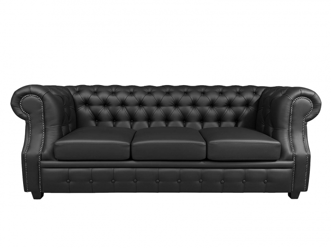 Диван 3х-местный Честер Лофт черный