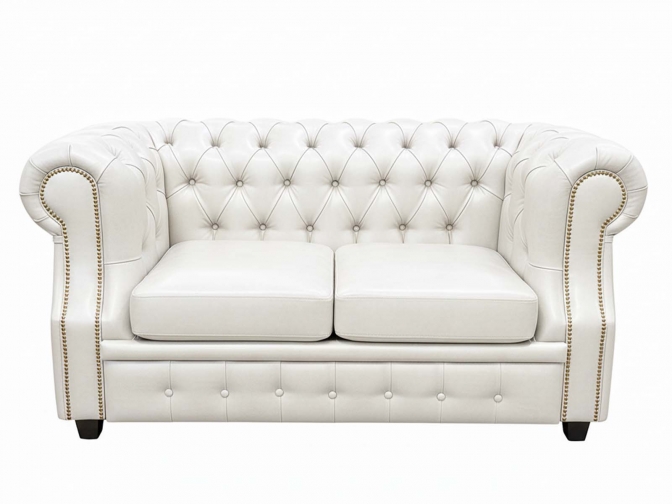 Диван 2х-местный Честер Лофт белый