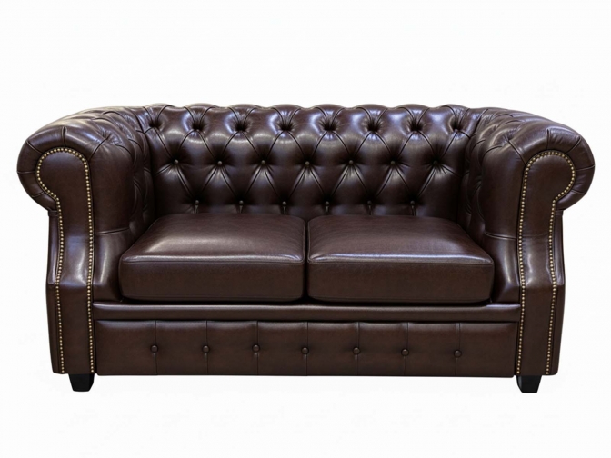 Диван 2х-местный Честер Лофт коричневый