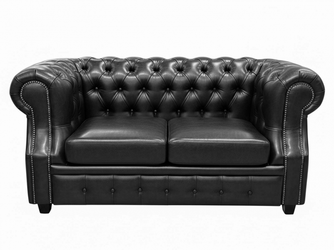 Диван 2х-местный Честер Лофт черный