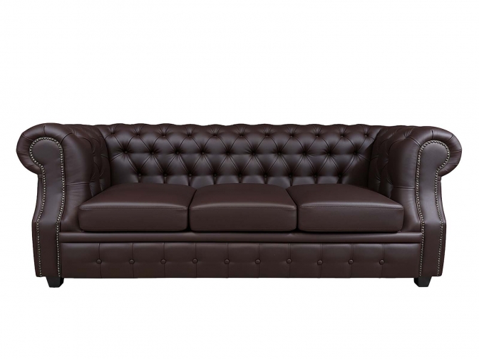 Диван 3х-местный Честер Лофт коричневый
