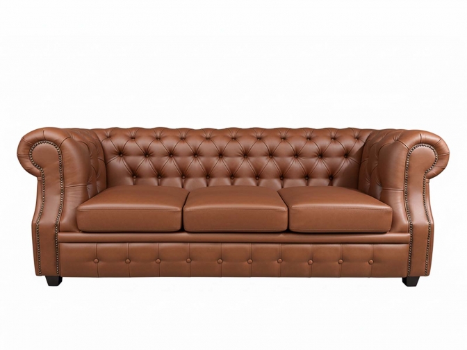 Диван 3х-местный Честер Лофт светло-коричневый