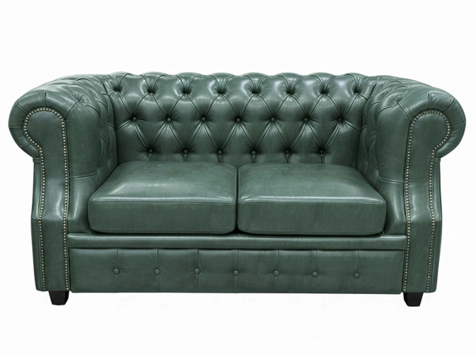 Диван 2х-местный Честер Лофт зеленый