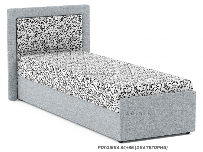 Диван-тахта Юлия с мягкой спинкой Люкс 90 см, ящик для белья, обивка на выбор