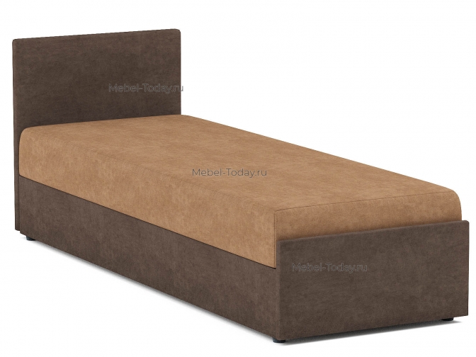 Кровать-тахта односпальная Юлия с мягкой спинкой Эко, спальное место 90×195, ортопедический, пружины или ППУ - Эконом