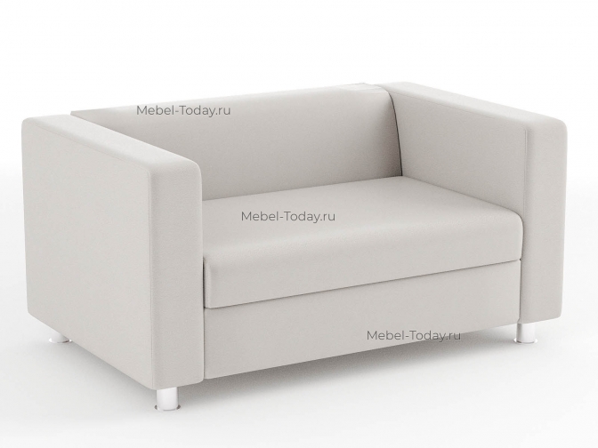 Диван офисный 2х местный Клиппан 150 см, белая экокожа