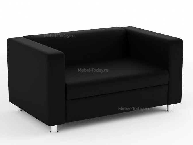 Диван офисный 2х местный Клиппан 150 см, черная экокожа