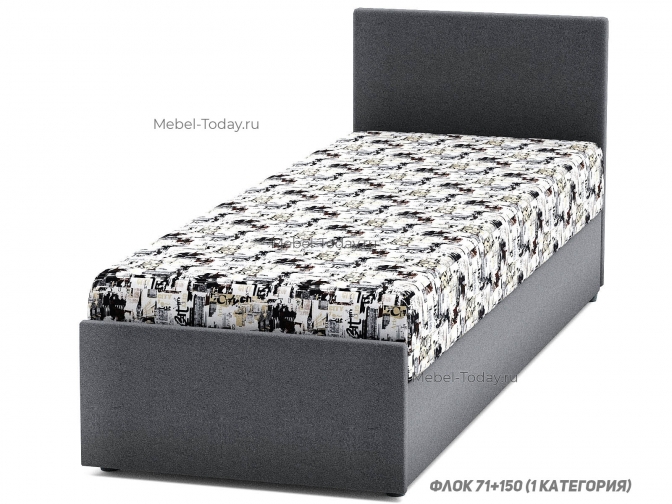 Диван-тахта Юлия с мягкой спинкой Эко 90 см, односпальная, с ящиком и подъемным механизмом, обивка на выбор