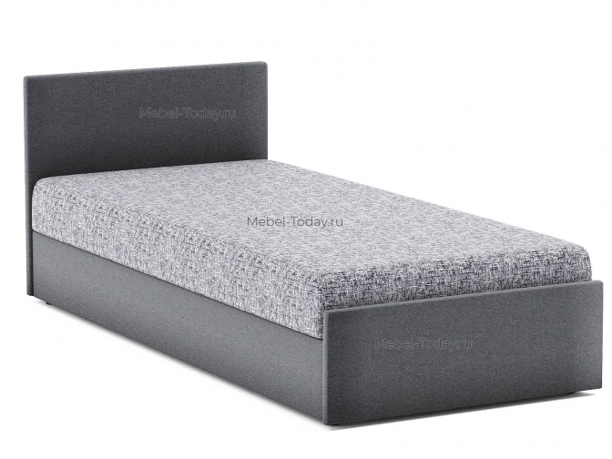 Кровать-тахта полутороспальная Юлия с мягкой спинкой Эко, спальное место 120×195, обивка флок Эконом