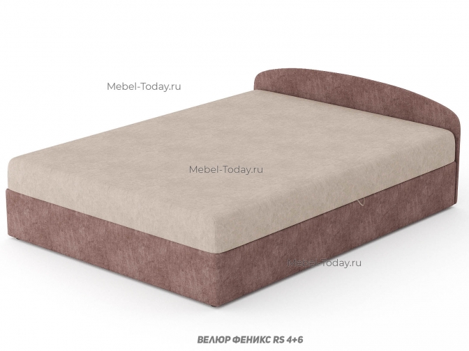 Кровать-тахта двуспальная с овальной спинкой 160 см, широкая, обивка велюр, рогожка, плюш, бархат