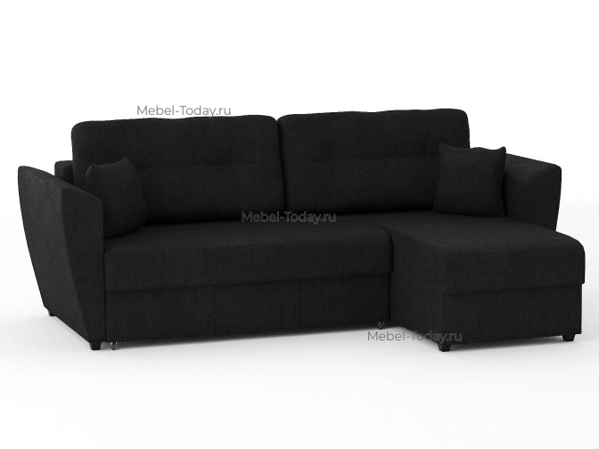 Угловой диван еврокнижка Амстердам велюр черный