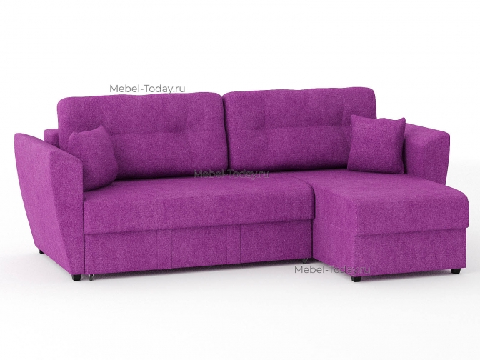 Угловой диван еврокнижка Амстердам велюр фиолетовый