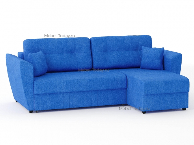 Угловой диван еврокнижка Амстердам велюр синий