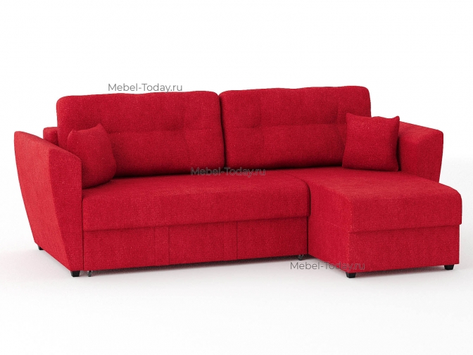 Угловой диван еврокнижка Амстердам велюр красный