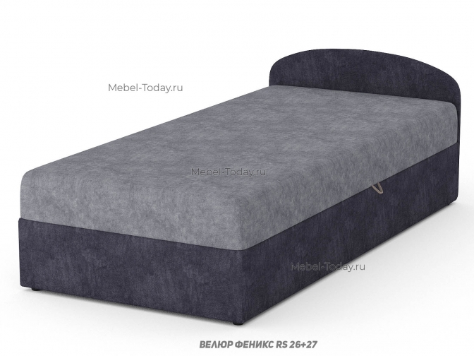 Тахта с овальной спинкой 90 см, односпальная, ящик для белья, подъемный механизм