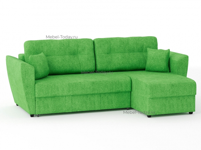 Угловой диван еврокнижка Амстердам велюр зеленый