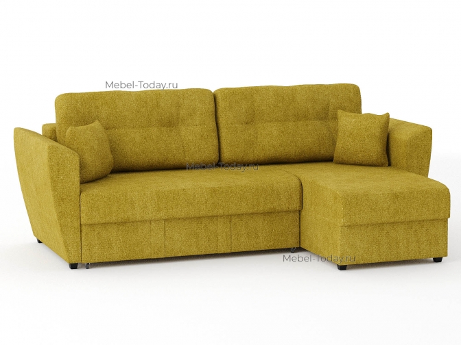 Угловой диван еврокнижка Амстердам велюр желтый