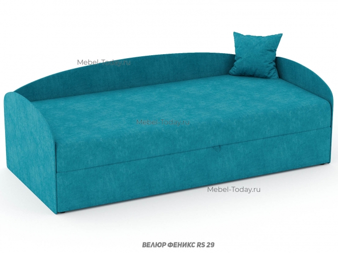 Диван-тахта односпальная Овальная три спинки, спальное 90 см, матрас, ящик для белья, подъемный механизм