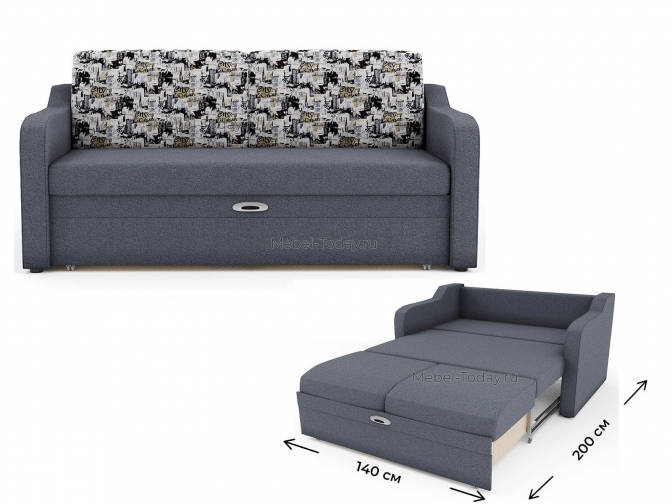 Диван-кровать Наташа 140 МП на металлокаркасе