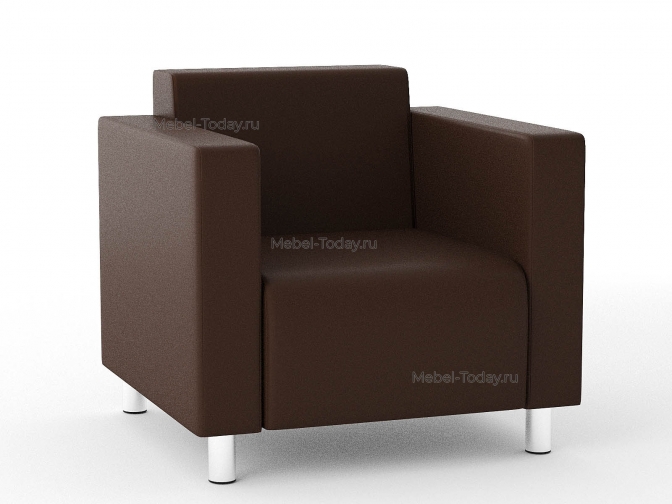 Кресло Блюз 80*75 см,  экокожа коричневая