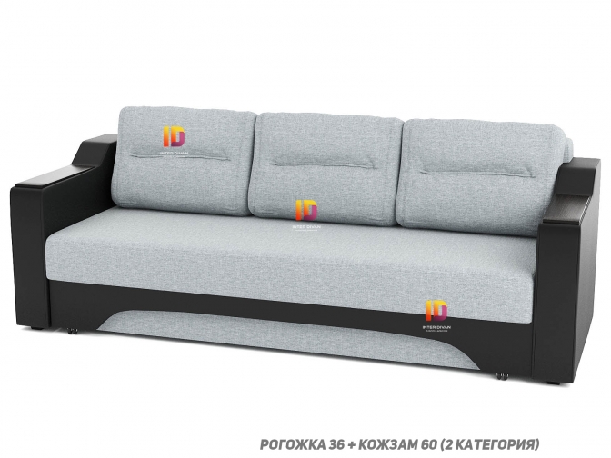 Диван-кровать еврокнижка Наташа 140 с прямыми деревянными подлокотниками