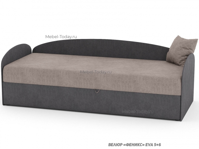 Диван-тахта односпальная Овальная три спинки, спальное 80 см, малогабаритная, обивка велюр, рогожка, плюш, бархат