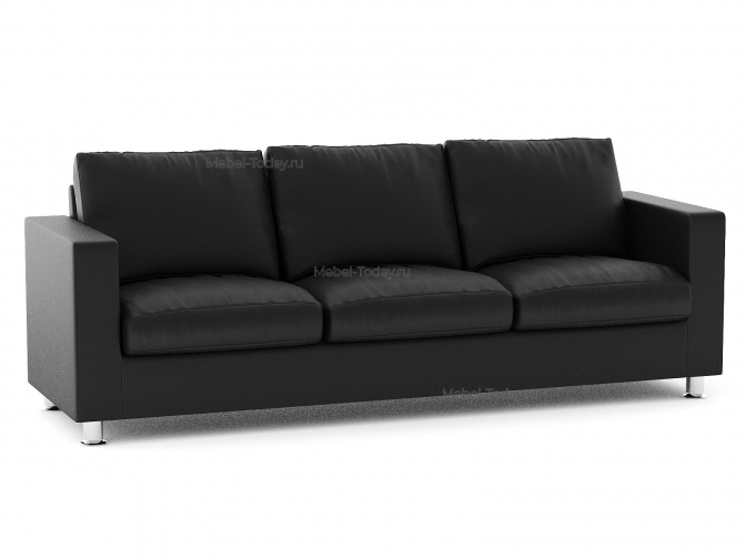 Офисный диван Ватсон 200 см - 3-х местный экокожа черная