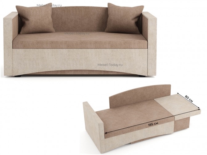 Диван кушетка Малыш Принц 80, механизм еврософа, спальное место 80*185, с ящиком для белья