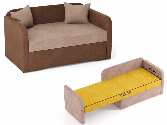 Диван-кушетка Малышка 90x190 с раскладыванием в сторону и ящиком для хранения