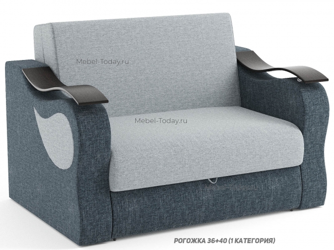 Диван Капля односпальный раскладной аккордеон с ящиком для белья и подлокотниками МДФ 100x195