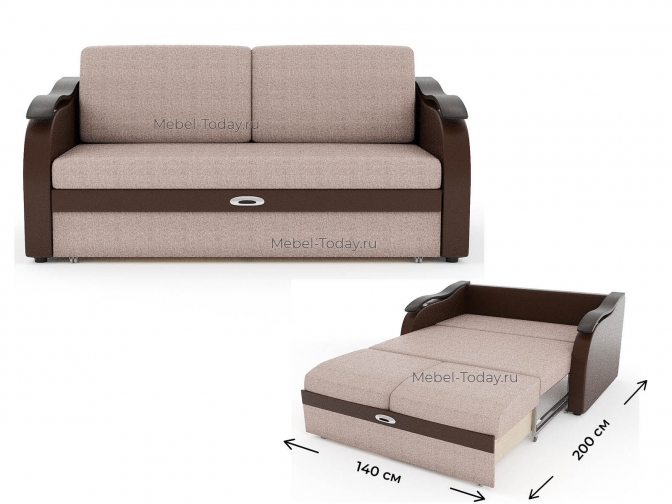 Диван-кровать Наташа 140 ДН волна на металлокаркасе