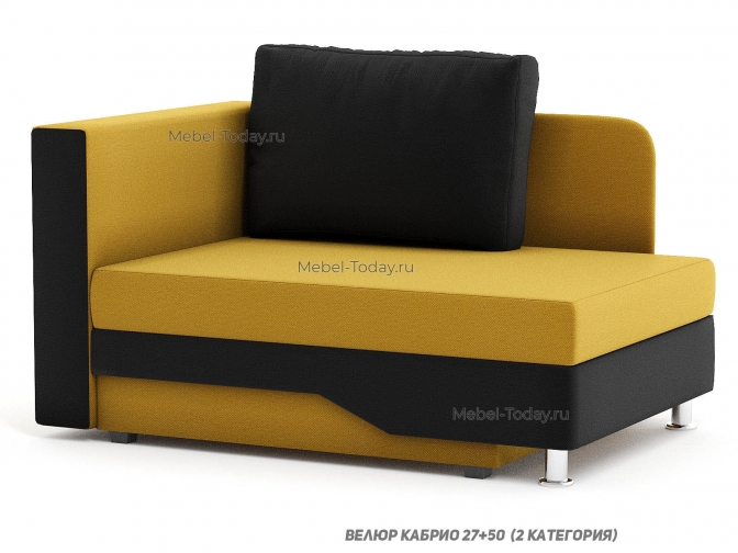 Мини диван-кушетка Весна, спальное место 90x187 см с раскладным механизмом в сторону, механизм еврософа