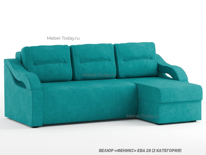 Угловой диван Сильва, механизм еврокнижка, спальное место 145*205, ортопедический или пружинный матрас, дизайн 2