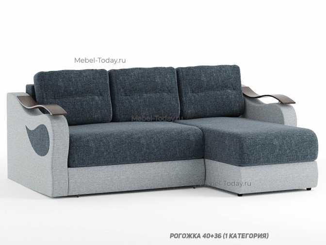 Угловой диван еврокнижка Капля ортопедический или пружинный блок, дизайн 2