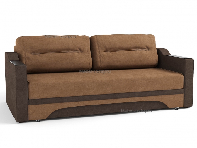 Диван-кровать еврокнижка Наташа 160 ДН с деревянными накладками прямыми Эконом со спальным местом 160*195 на пружинном блоке