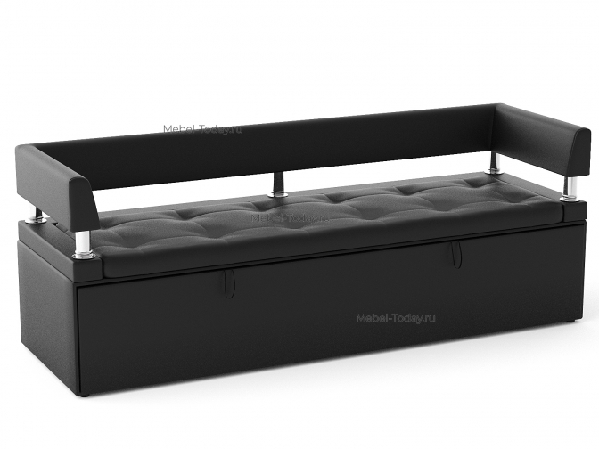 Большой диван офисный Дельф 180 с боковинками, механизм дельфин, экокожа коричневая, черная, белая, красная