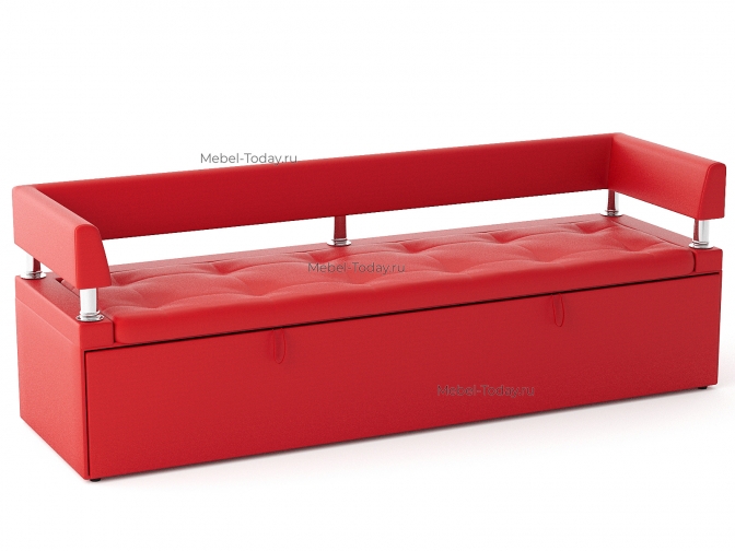 Большой диван офисный Дельф 190 с боковинками, механизм дельфин, экокожа коричневая, черная, белая, красная