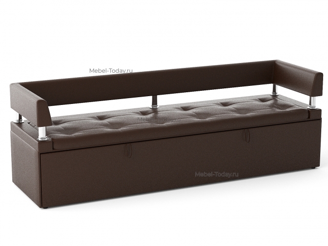 Большой диван офисный Дельф 200 с боковинками, механизм дельфин, экокожа коричневая, черная, белая, красная