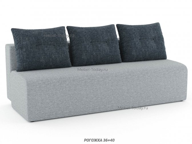 Диван Евро-Люкс диз. 3 еврокнижка без подлокотников, малогабаритный, три подушки, обивка рогожка