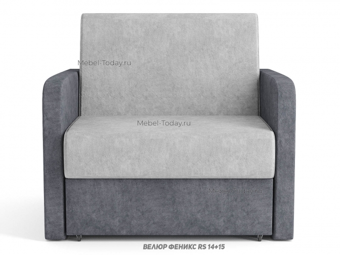 Кресло-кровать аккордеон Эконом-Люкс 80х194 см с мягкими прямыми подлокотниками, с ящиком для белья