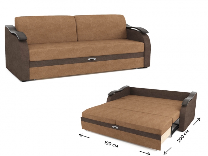 Диван-кровать Наташа 190 на металлокаркасе ДН Волна Эконом