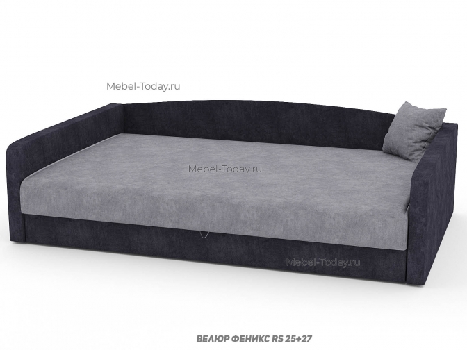 Диван тахта Практик, спальное место 160*190 см большая двуспальная, с двумя подлокотниками и задней овальной спинкой