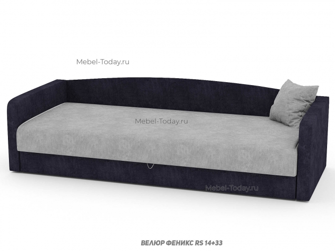 Диван тахта Практик, спальное место 100*190 см, полуторка с двумя подлокотниками и задней овальной спинкой