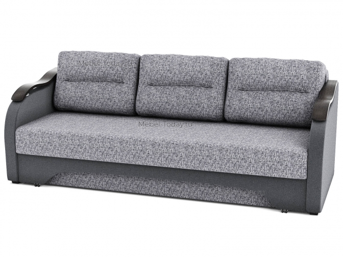 Диван еврокнижка Наташа 140 с деревянными накладками Волна Эконом со спальным местом 140*195